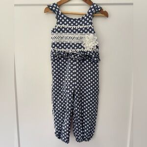 Baby Sara by Sara Sara Blue Polka Dot Jumpsuit